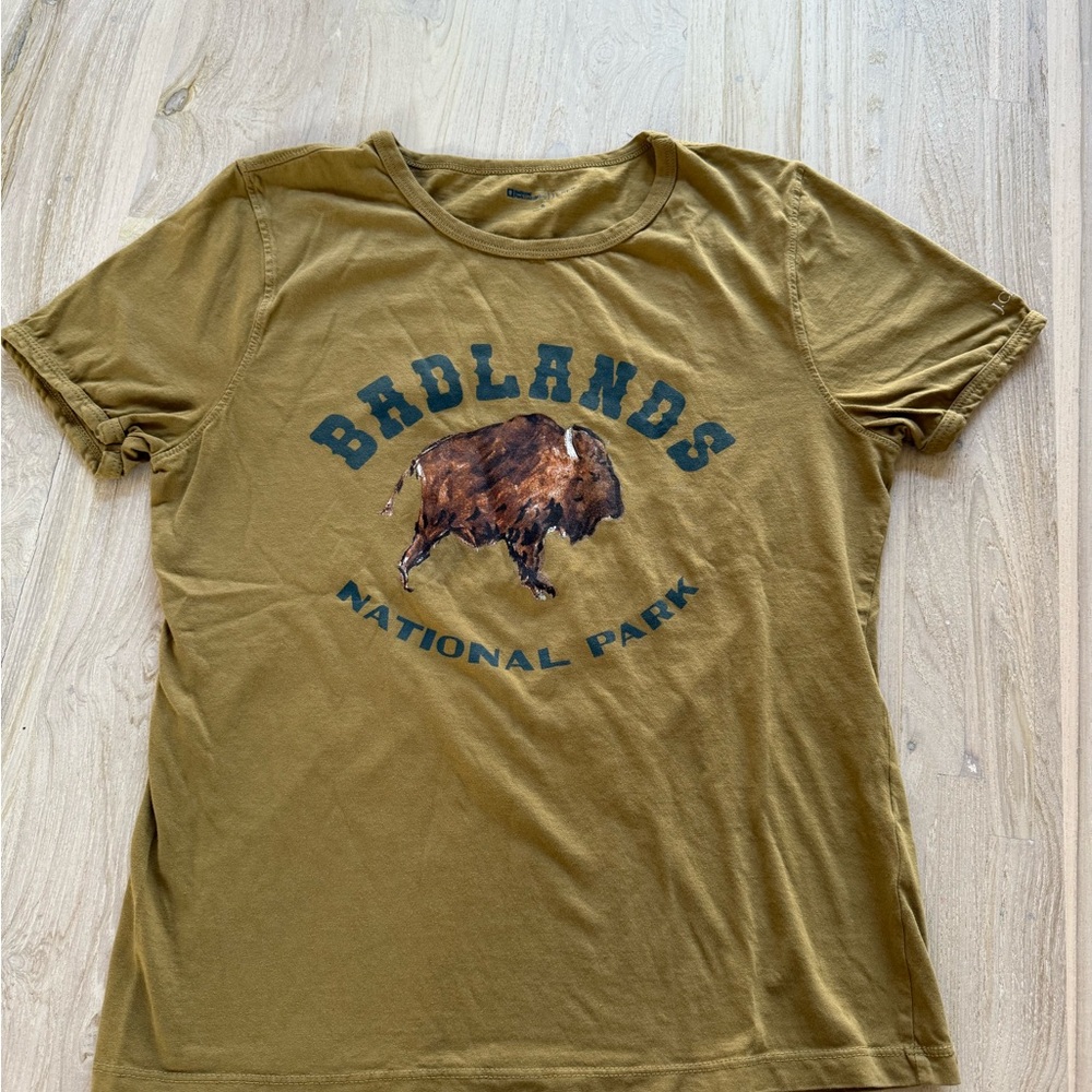 J. Crew Brown Short Sleeve Tee with Graphic Design